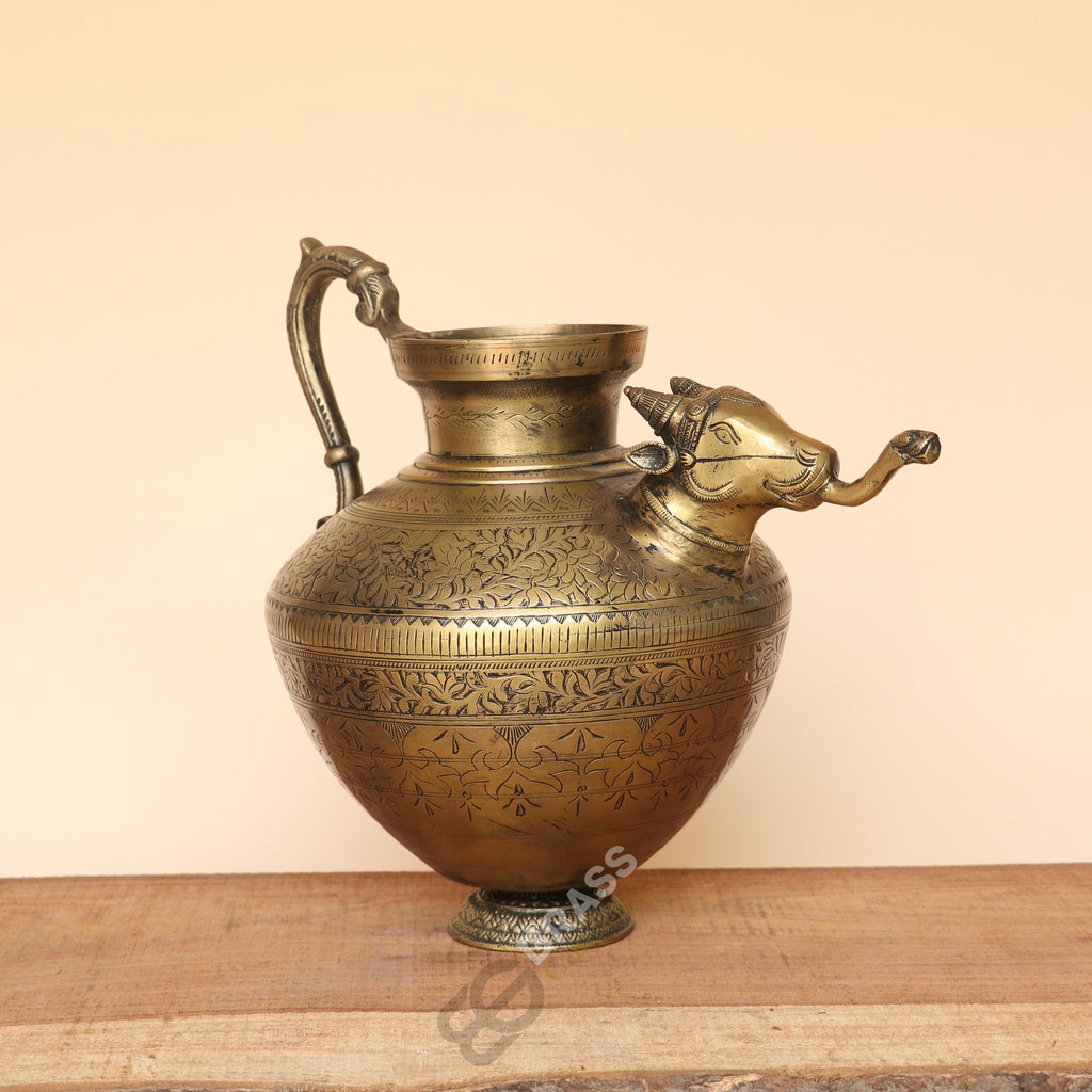 Handcrafted Brass Nandi Head Jug
