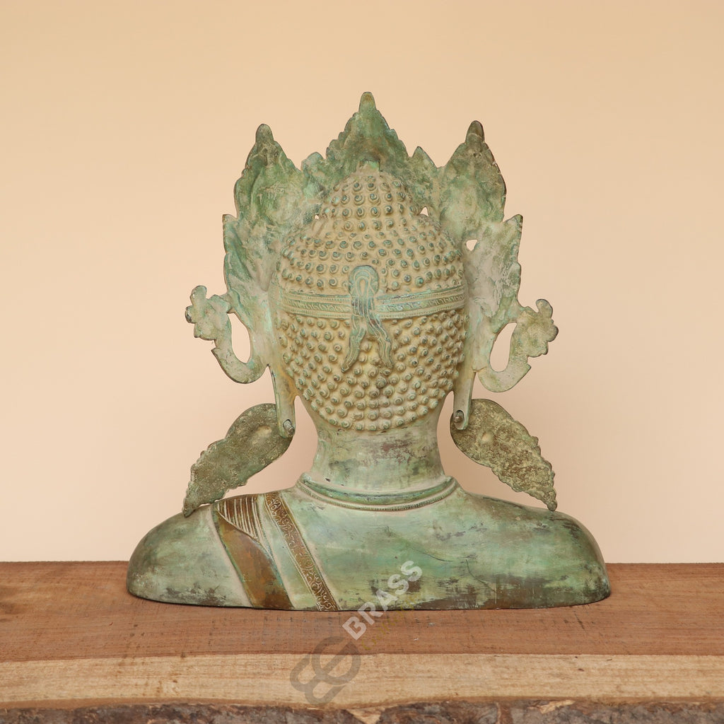 Handcrafted Crown Buddha Bust