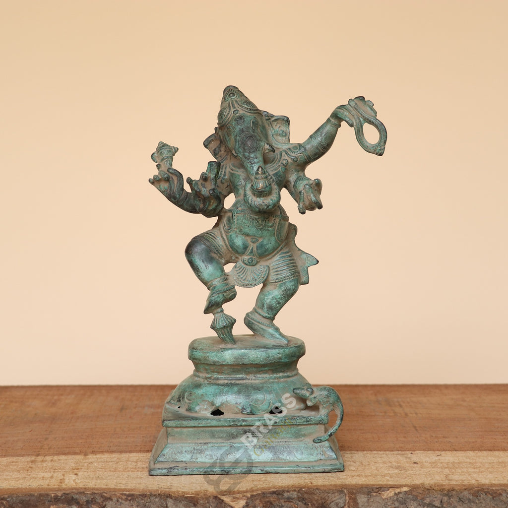 Handcrafted Brass Dancing Ganesha Idol