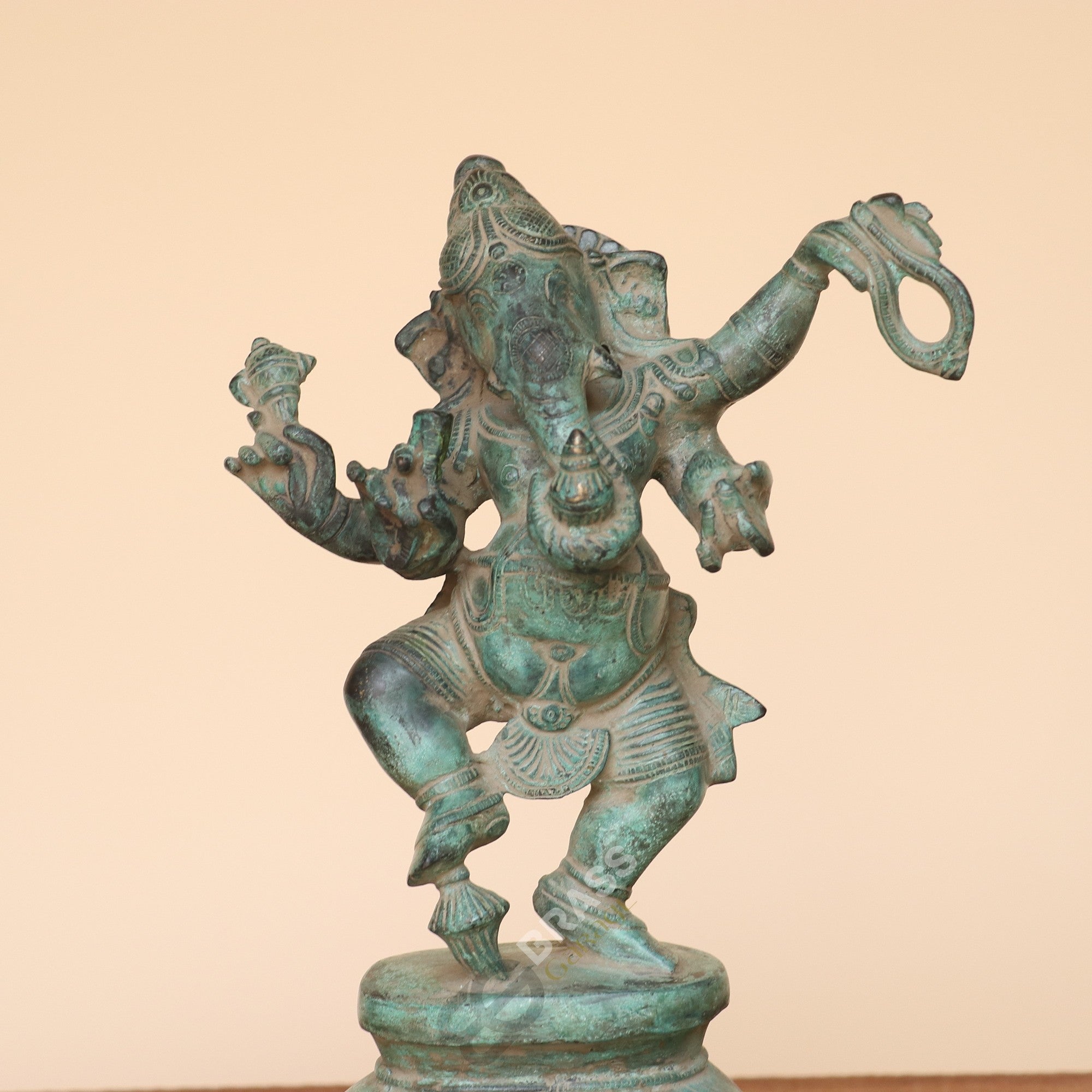 Handcrafted Brass Dancing Ganesha Idol