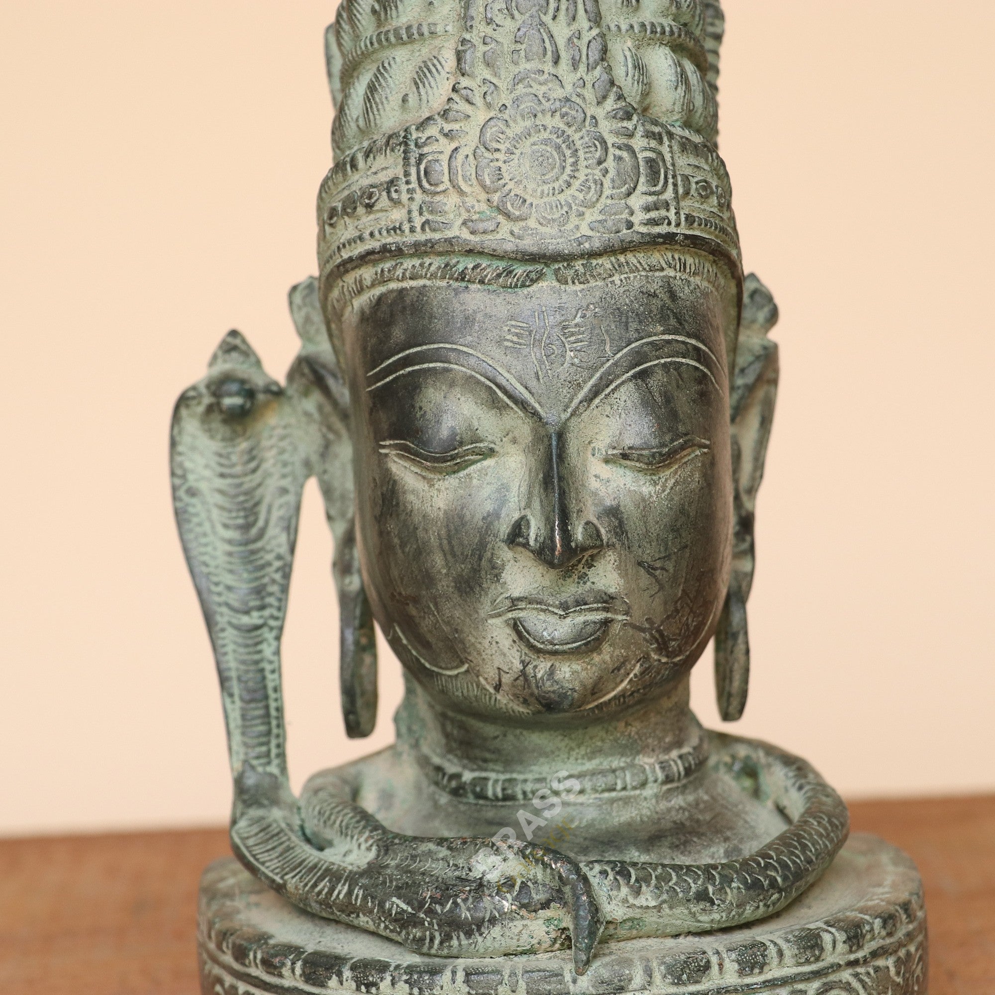 Handcrafted Brass Shiva Head