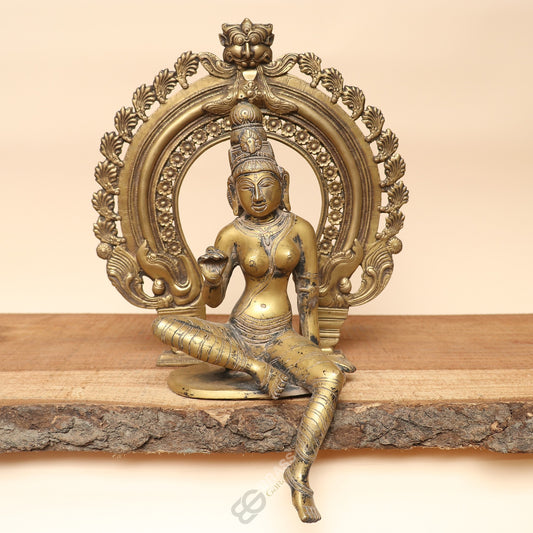 Handcrafted Brass Parvati Idol – Vintage Finish