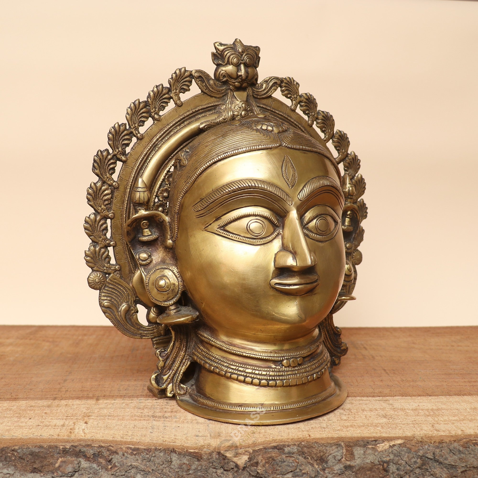 Handcrafted Brass Parvati Mukhalingam with Prabhavali