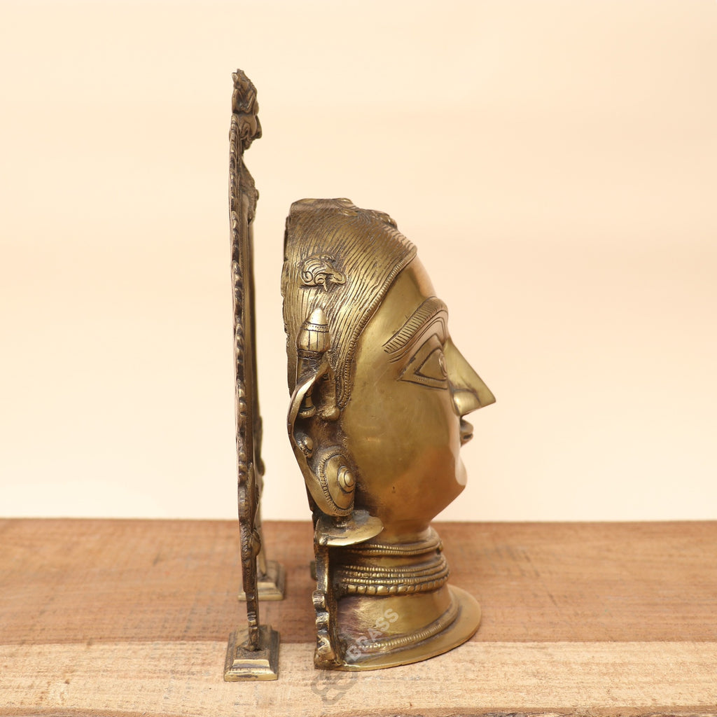 Handcrafted Brass Parvati Mukhalingam with Prabhavali